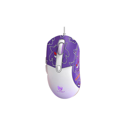 T-wolf G550 Gaming Mouse RGB WITH Gengar Kuromi Sticker PURPLE