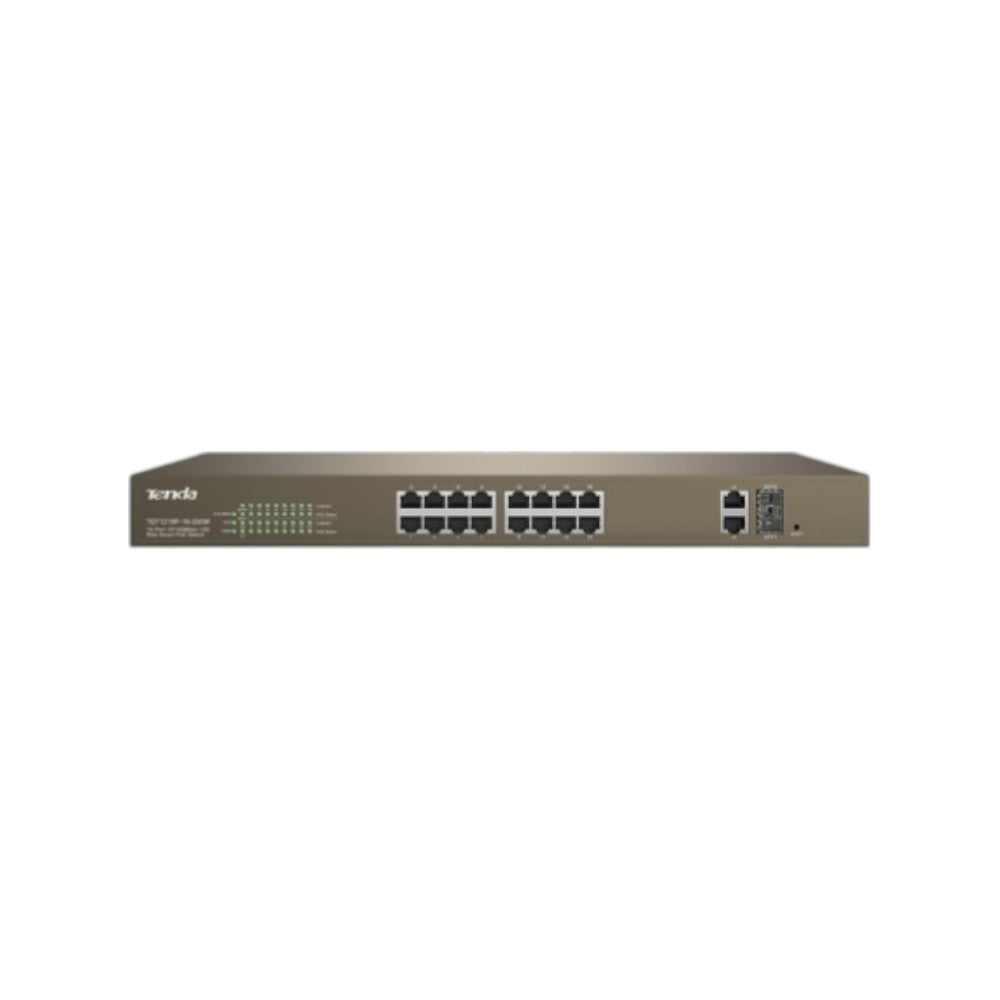 Tenda TEF1218P 16-Port 10/100Mbps + 2 Gigabit Smart PoE Switch