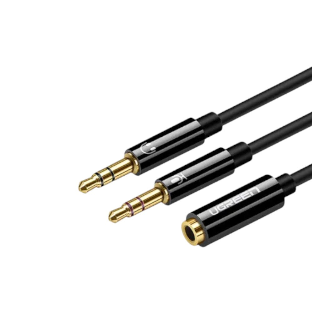 UGREEN AV140 3.5mm Female To Dual 3.5mm Male Audio Splitter Cable Black #20898 (ACU30004)
