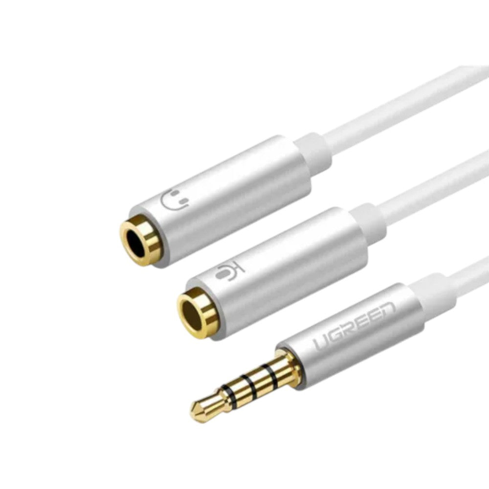 UGREEN AV141 3.5mm Male To Dual 3.5mm Female Audio Splitter Cable White #10789 (ACU30003)
