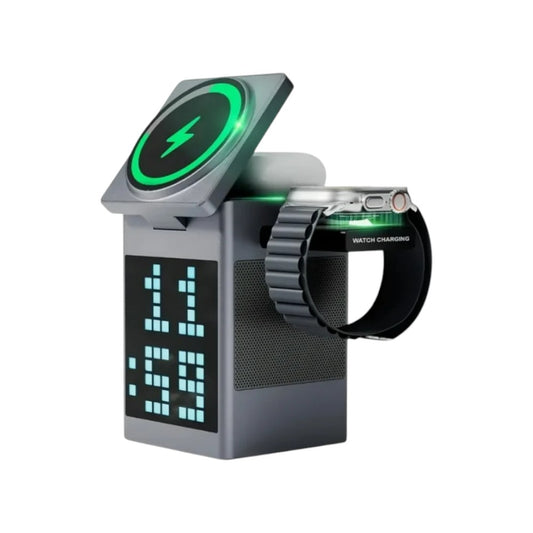 Valdus S5 All In one Bluetooth Speaker With Charger Black (Watch+Phone+Earbuds) (15W:Charge/Speaker:5W)