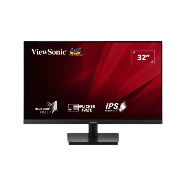 ViewSonic VA3209-MH 32-inch FHD IPS monitor featuring a sleek borderless design and built-in speakers.