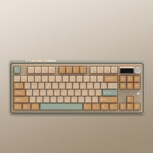 AJAZZ AK870 Hot-Swap Mechanical Keyboard Fallen Leaf Yellow TFT Screen Ajazz Jasmine Switch