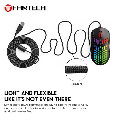 Fantech Hive UX2 6 Buttons 7 Mode USB RGB Gaming Mouse Black (MFT1914)