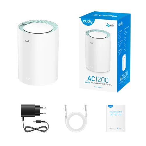 Cudy M1300 AC1200 Dual Band Gigabit Mesh Router (1 Pack) (RC4206)