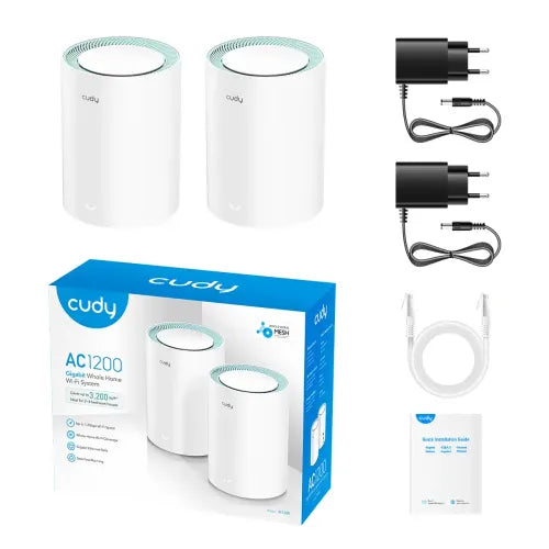 Cudy M1300 AC1200 Dual Band Gigabit Mesh Router (2 Pack) (RC4207)