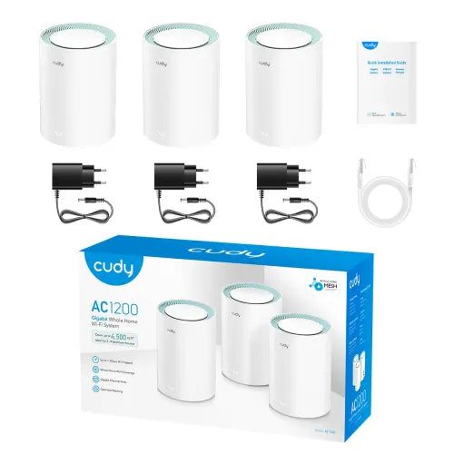 Cudy M1300 AC1200 Dual Band Gigabit Mesh Router (3 Pack) (RC4208)