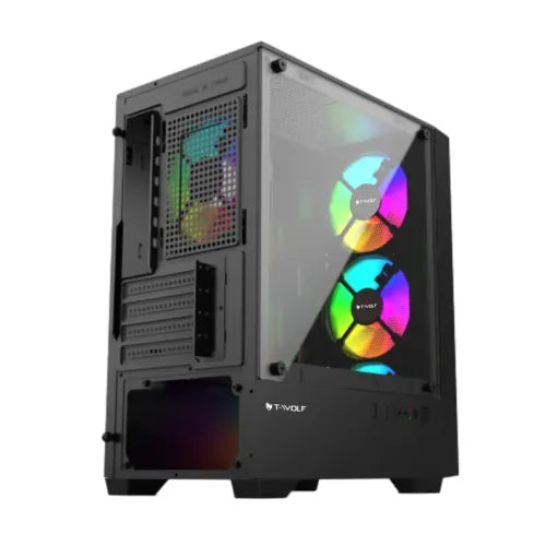 T-Wolf Phantom X4 RGB M-ATX Mid Tower Gaming Case With 200W PSU (PCCTW9604)